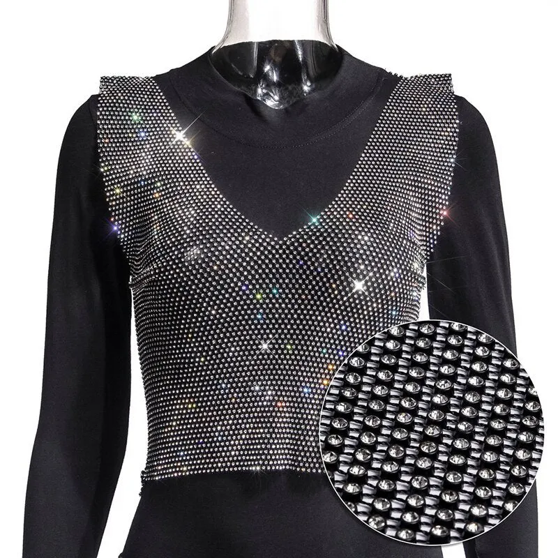 Women Rhinestone Tank Tops