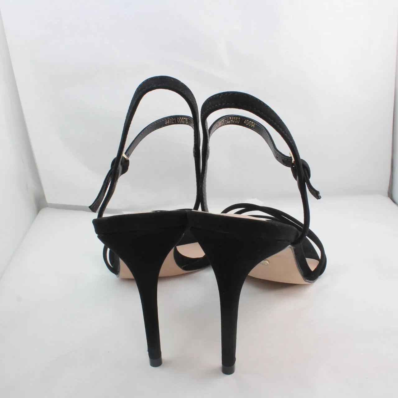 Womens Office Mood Strappy Two Part Stilettos Black Nubuck