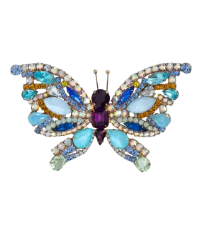 X-Large Butterfly in Aqua / Crystal AB / Amethyst