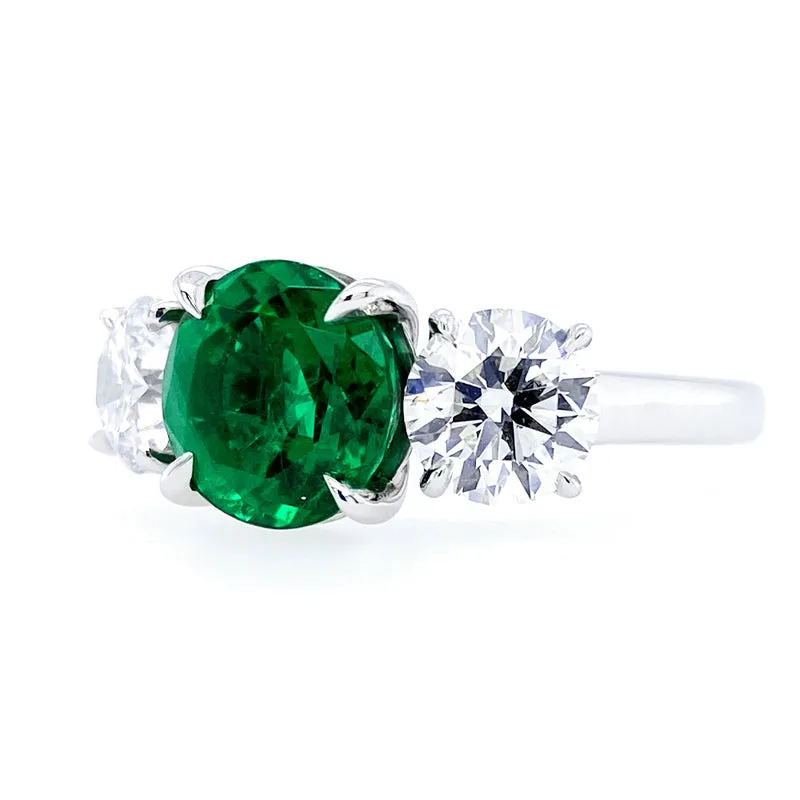 Zambian Emerald and Diamond Ring