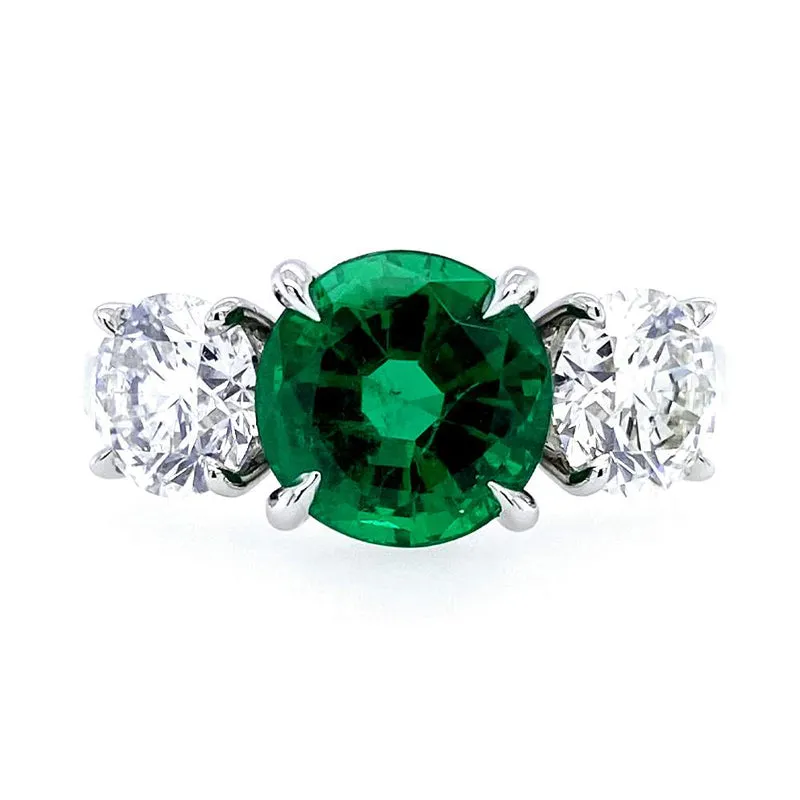 Zambian Emerald and Diamond Ring